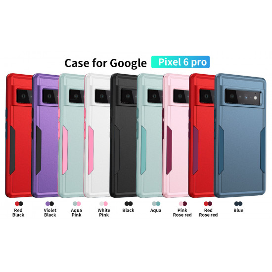 Heavy Duty Strong Armor Hybrid Trailblazer Case Cover for Google Pixel 6 Pro (Red)