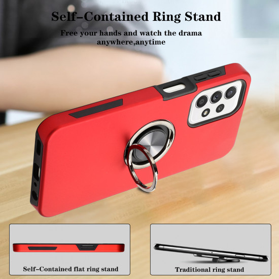 Dual Layer Armor Hybrid Stand Ring Case for Samsung Galaxy A23 (Red)