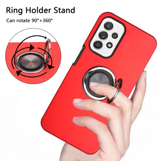Dual Layer Armor Hybrid Stand Ring Case for Samsung Galaxy A23 (Red)