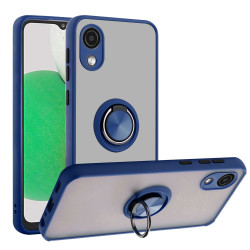 Tuff Slim Armor Hybrid Ring Stand Case for Samsung A03 Core (Navy Blue)