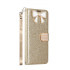 Ribbon Bow Crystal Diamond Wallet Case for Samsung Galaxy Note 10 (Gold)