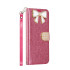 Ribbon Bow Crystal Diamond Wallet Case for Samsung Galaxy Note 10 (Hot Pink)
