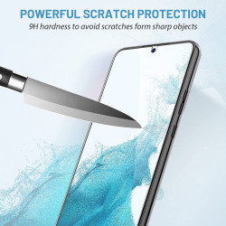 3D Tempered Glass Full Screen Protector with Working Adhesive In Screen Finger Scanner for Samsung Galaxy S22 Plus (Clear)
