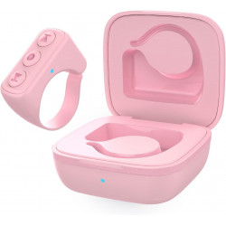 Bluetooth Wireless TIKTOK Ring Video Music Remote Controller, Camera Shutter Selfie Button DO1PRO for Universal Phones (Pink)