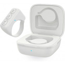 Bluetooth Wireless TIKTOK Ring Video Music Remote Controller, Camera Shutter Selfie Button DO1PRO for Universal Phones (White)