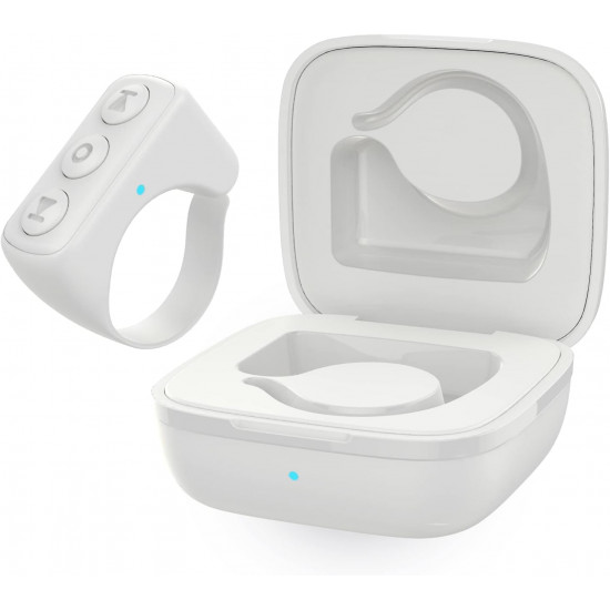 Bluetooth Wireless TIKTOK Ring Video Music Remote Controller, Camera Shutter Selfie Button DO1PRO for Universal Phones (White)